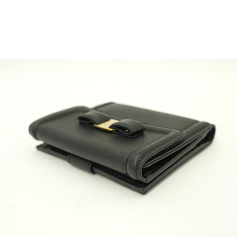 Ferragamo フェラガモ/ヴァラリボン二つ折り財布／ブラック/JL-22 C911//Aランク/69