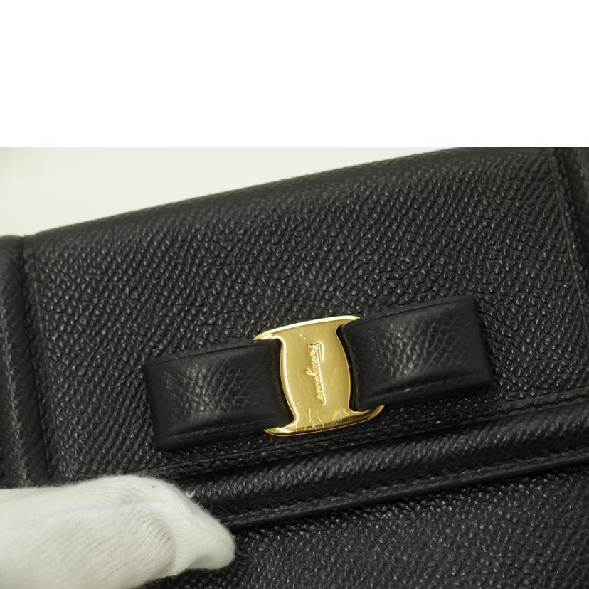 Ferragamo フェラガモ/ヴァラリボン二つ折り財布／ブラック/JL-22 C911//Aランク/69