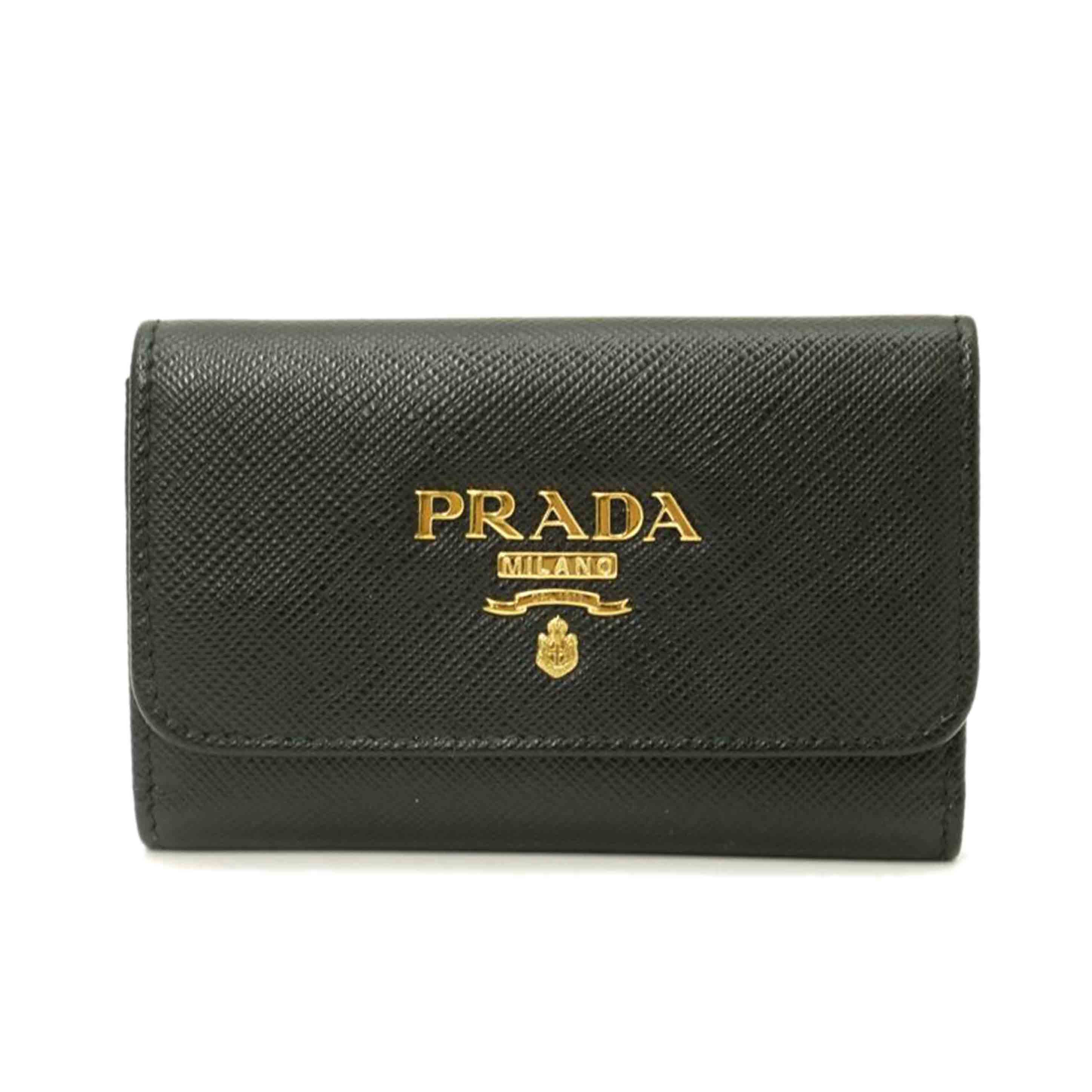 PRADA プラダ/キーリング付き4連キーケース／ブラック/1PG004//181*/Aランク/69