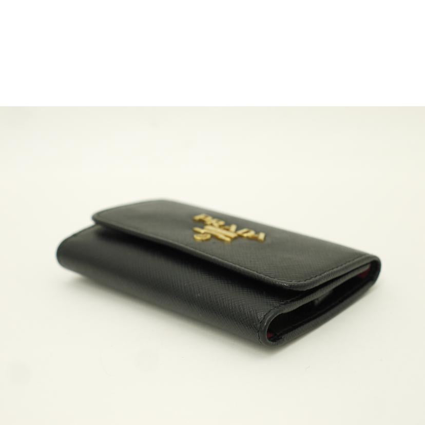PRADA プラダ/キーリング付き4連キーケース／ブラック/1PG004//181*/Aランク/69