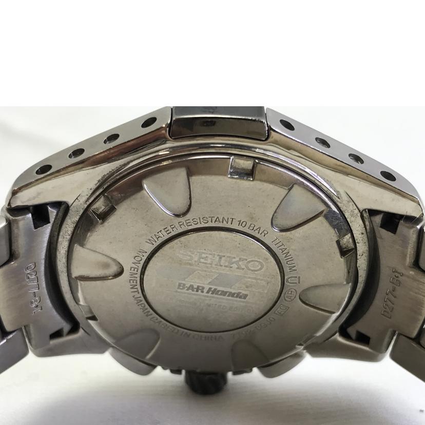 SEIKO セイコー/BAR　Honda　クロノグラフチタンクォーツ/7T92-0GJ0//186******/Bランク/51