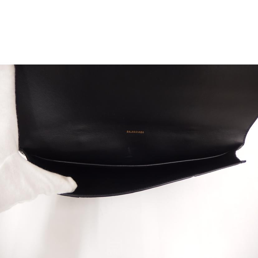 BALENCIAGA ﾊﾞﾚﾝｼｱｶﾞ/　クロコ型押しカーフ／クラッチバッグ／ブラック//Aランク/82