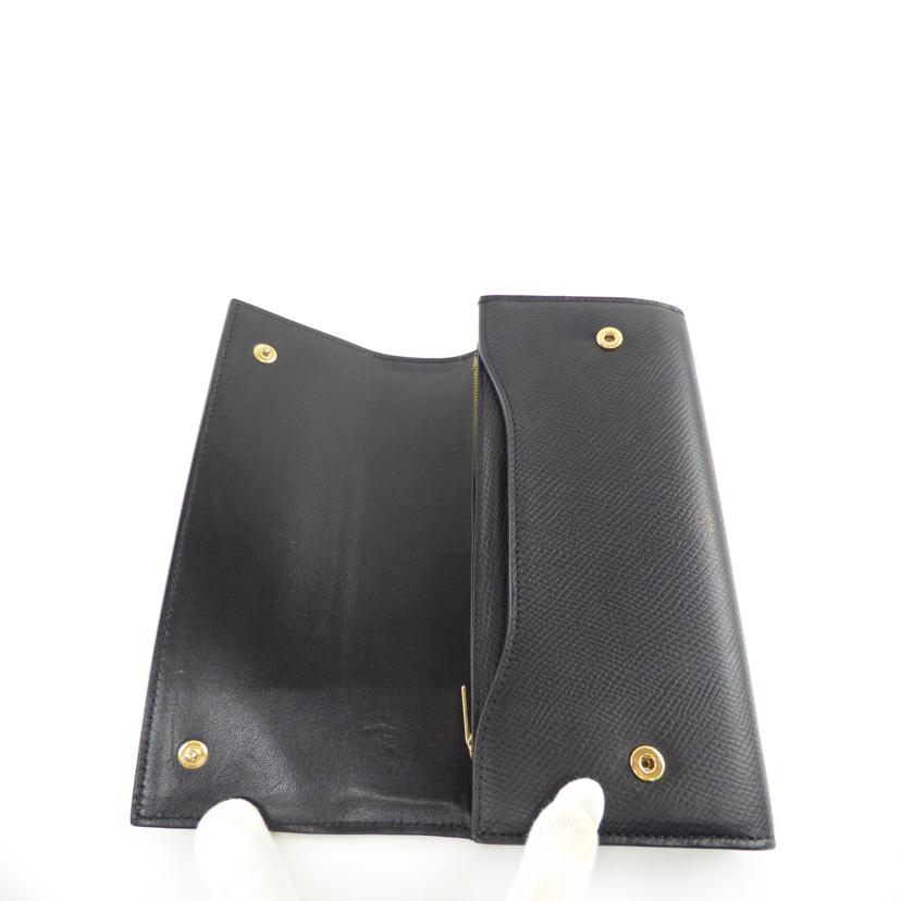CELINE セリーヌ/ファスナー長財布／ブラック／カーフ/10B563BEL//Bランク/64