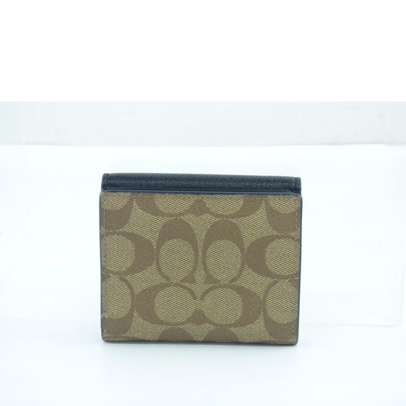 COACH コーチ/シグネチャー／コンパクト財布／ベージュ／ブラック/C7805//J21**/ABランク/64