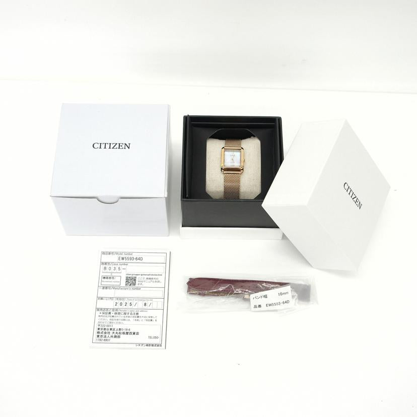 CITIZEN シチズン/エル・スクエアコレクション/レディース/ソーラー/EW5593-64D//482******/SAランク/40