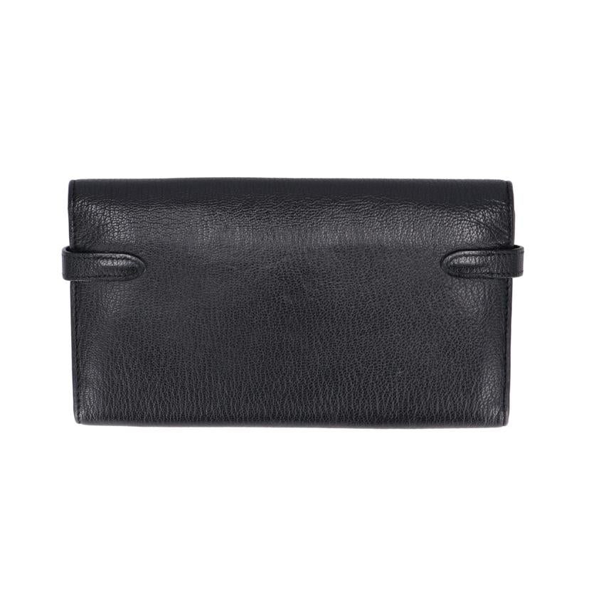 HERMES/ケリーウォレット　シルバー金具／シェーブル／ノワール//□O/ABランク/67