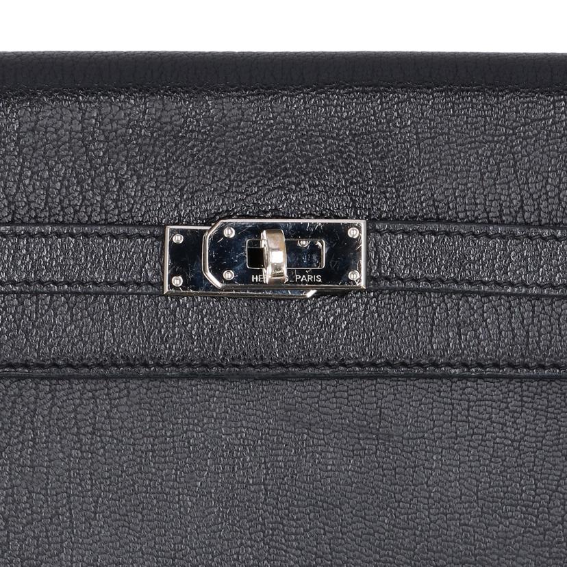 HERMES/ケリーウォレット　シルバー金具／シェーブル／ノワール//□O/ABランク/67