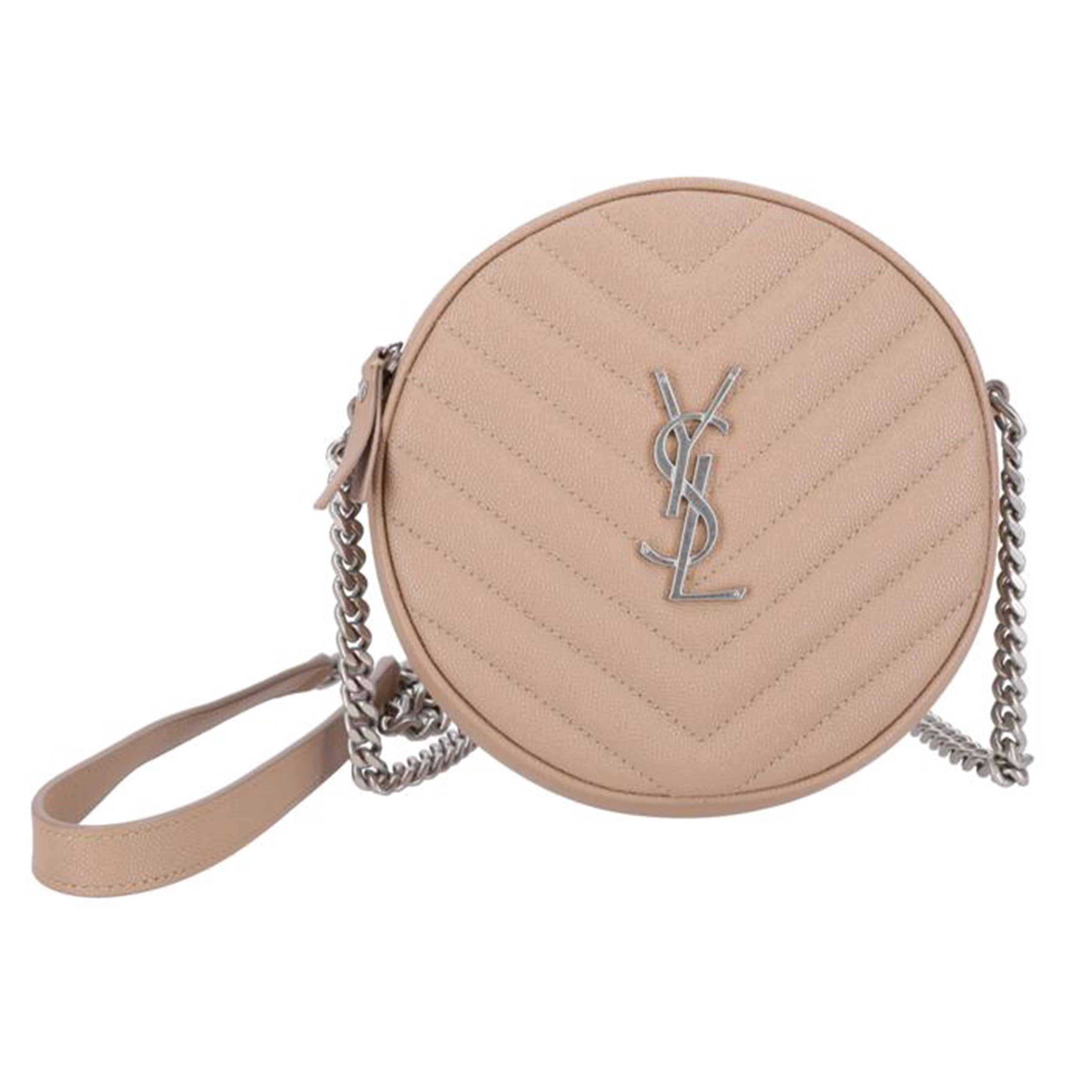 SAINT　LAURENT サンローラン/ヴィニル／モノグラムキルティングチェーンショルダーバッグ／ベージュ/PMR610436//121*/SAランク/18