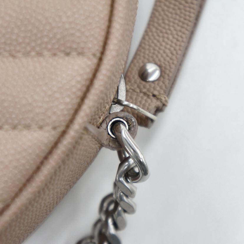 SAINT　LAURENT サンローラン/ヴィニル／モノグラムキルティングチェーンショルダーバッグ／ベージュ/PMR610436//121*/SAランク/18