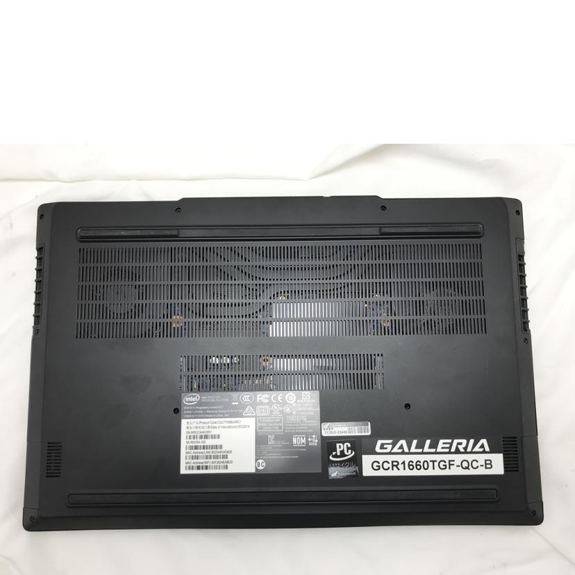 GALLERIA ガレリア/ゲーミングノートPC/GCB1660TGF-QCB//MRQC94900651/Bランク/51
