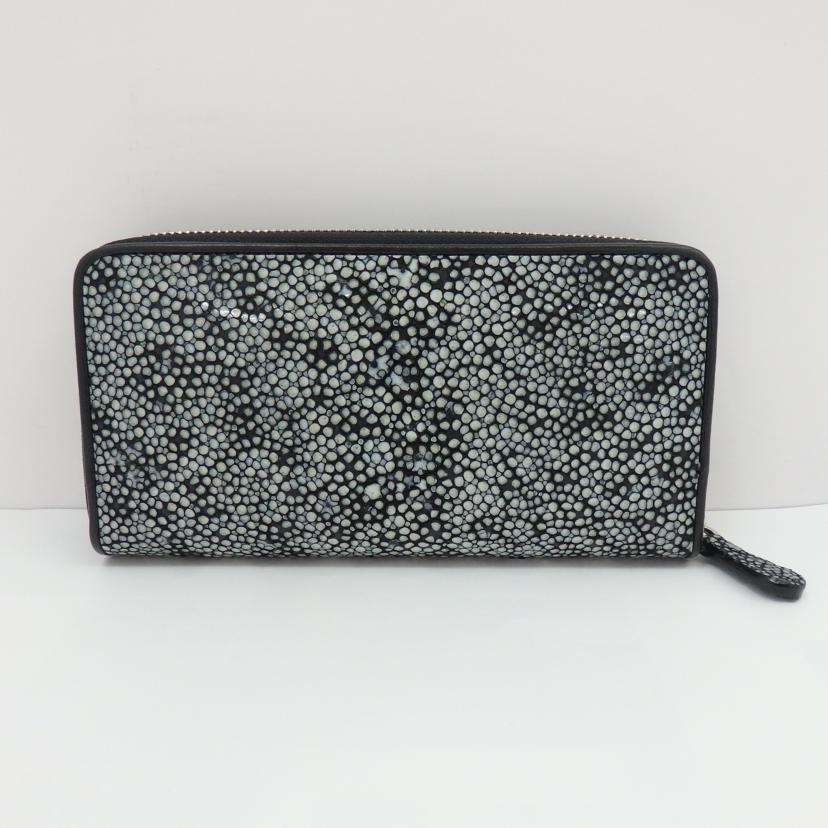 エイ革ラウンドファスナー長財布//Aランク/77