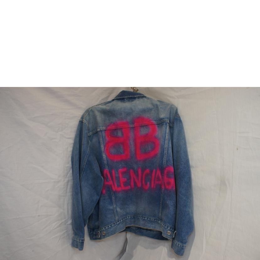BALENCIAGA/BBロゴスプレーグラフィックデニムジャケット2021AW//ABランク/92