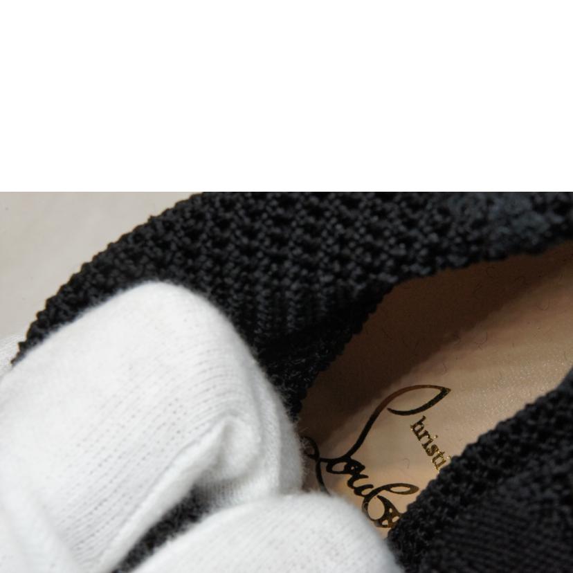 C．Louboutin ルブタン/スタッズニットニーハイブーツピンヒールブラック//ABランク/92