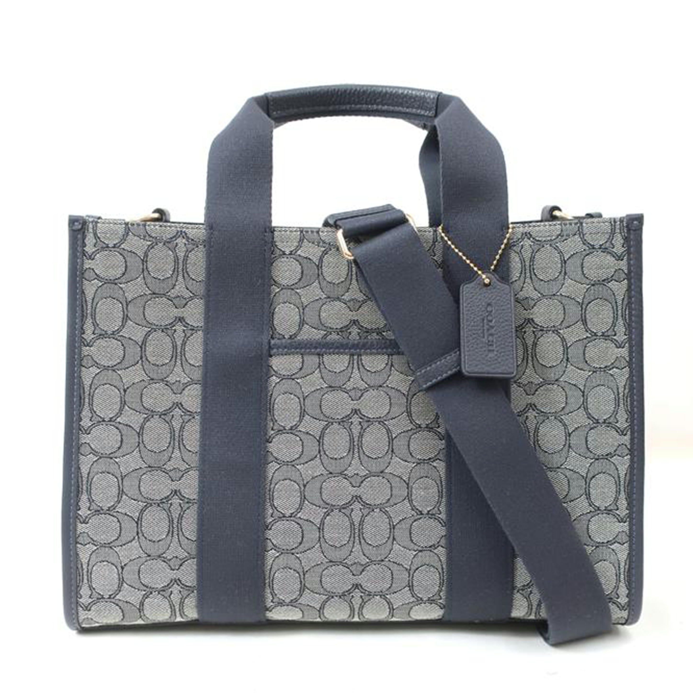 COACH コーチ/シグネチャー 2WAY ショルダーバッグ スクエア ネイビー系/CY367//Aランク/65