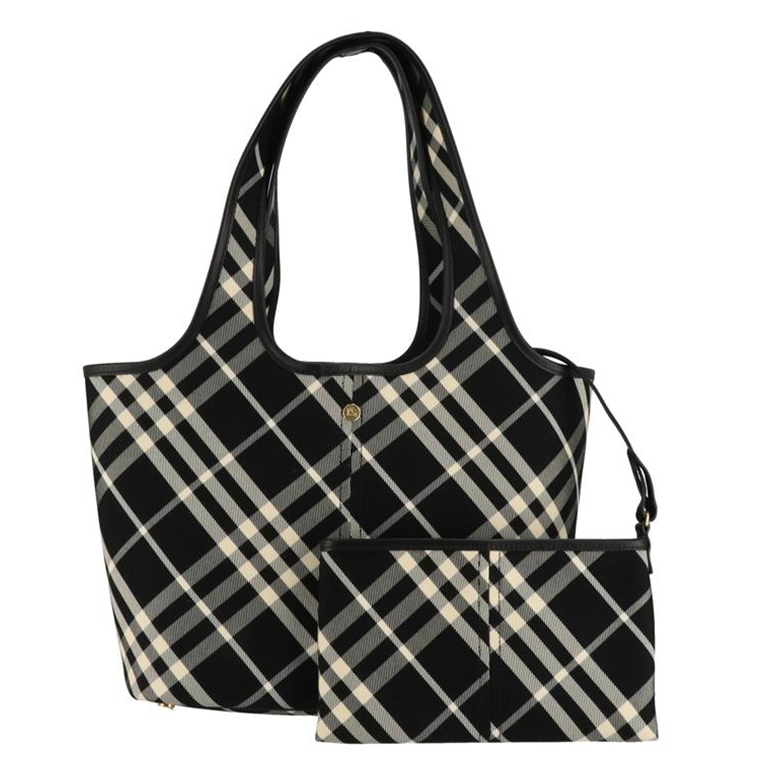 BURBERRY バーバリー/バーバリースモールタータンチェックトート/ブラック×キャラコ/80946861//Sランク/93