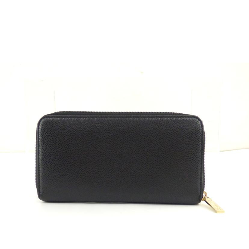 CHANEL シャネル/ココマーク／ラウンド財布／ブラック／キャビアスキン//273*****/Aランク/64