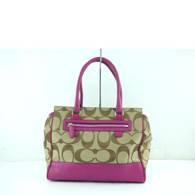 COACH コーチ/シグネチャー／トートバッグ／ベージュ／パープル/F21151//G13**/ABランク/64