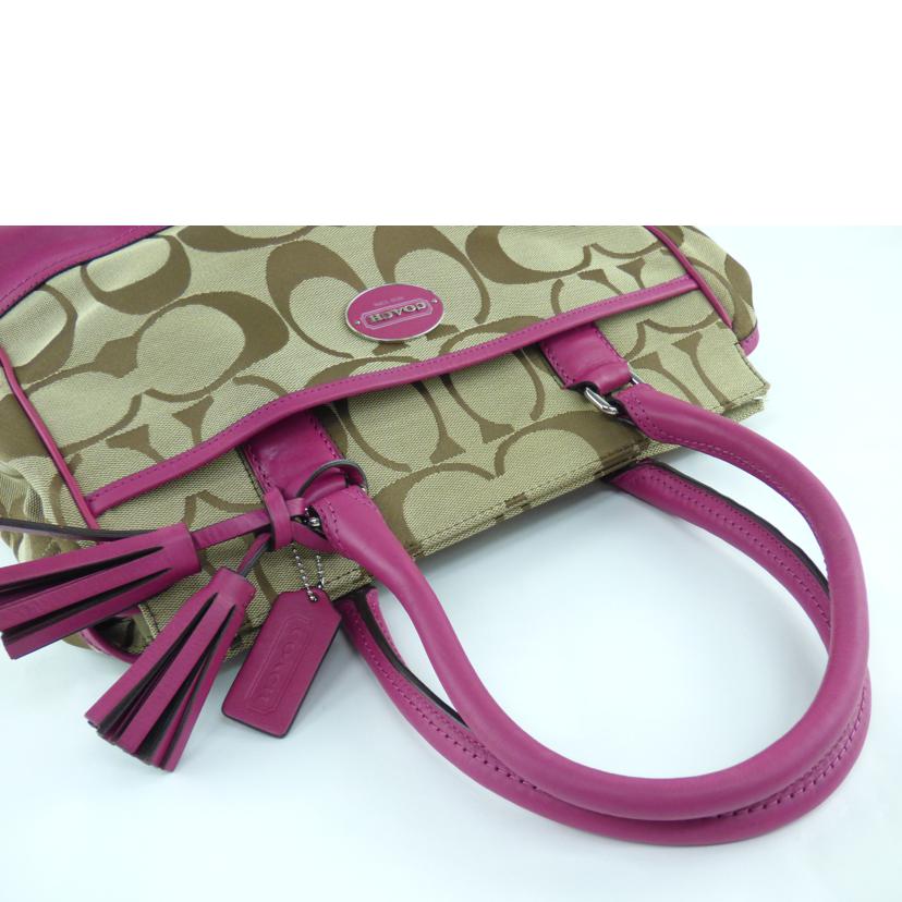 COACH コーチ/シグネチャー／トートバッグ／ベージュ／パープル/F21151//G13**/ABランク/64