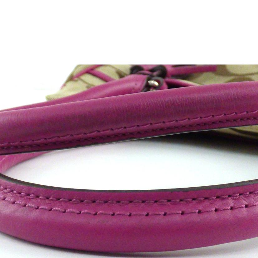 COACH コーチ/シグネチャー／トートバッグ／ベージュ／パープル/F21151//G13**/ABランク/64