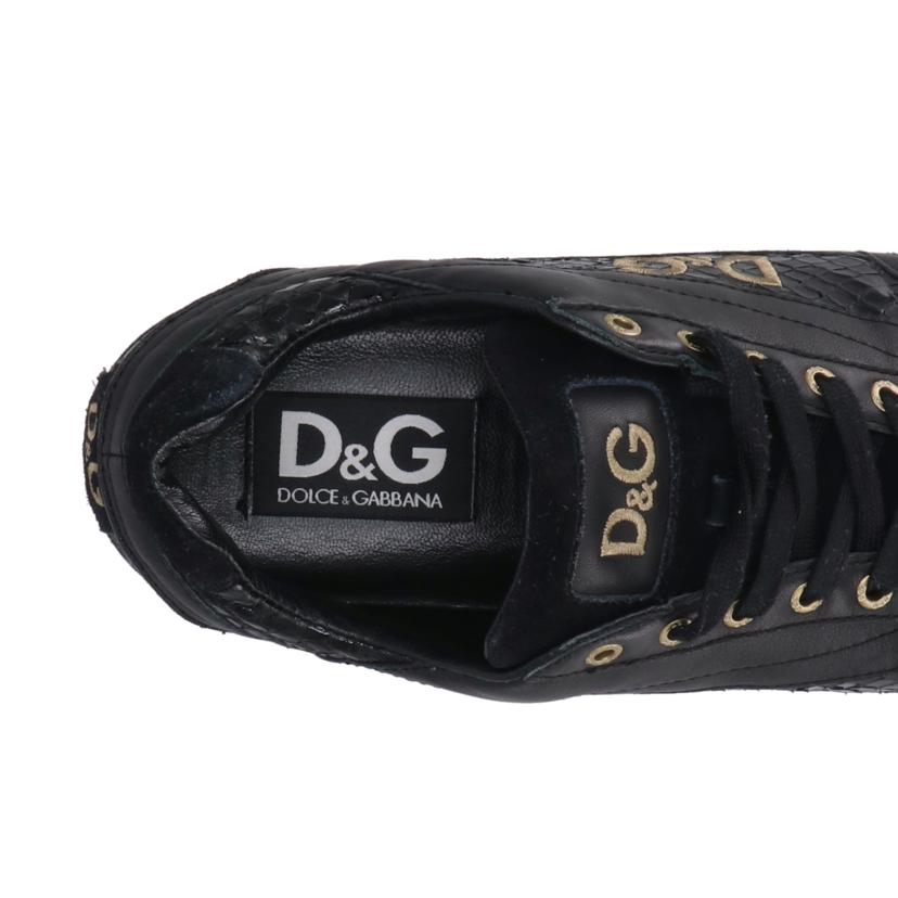 DOLCE＆GABBANA ドルチェ＆ガッバーナ/レザーローカットスニーカー/ブラック//ABランク/18
