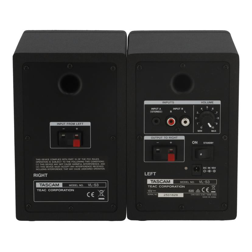 TASCAM タスカム　/パワードモニタースピーカー/VL-S3//2501629/Bランク/78