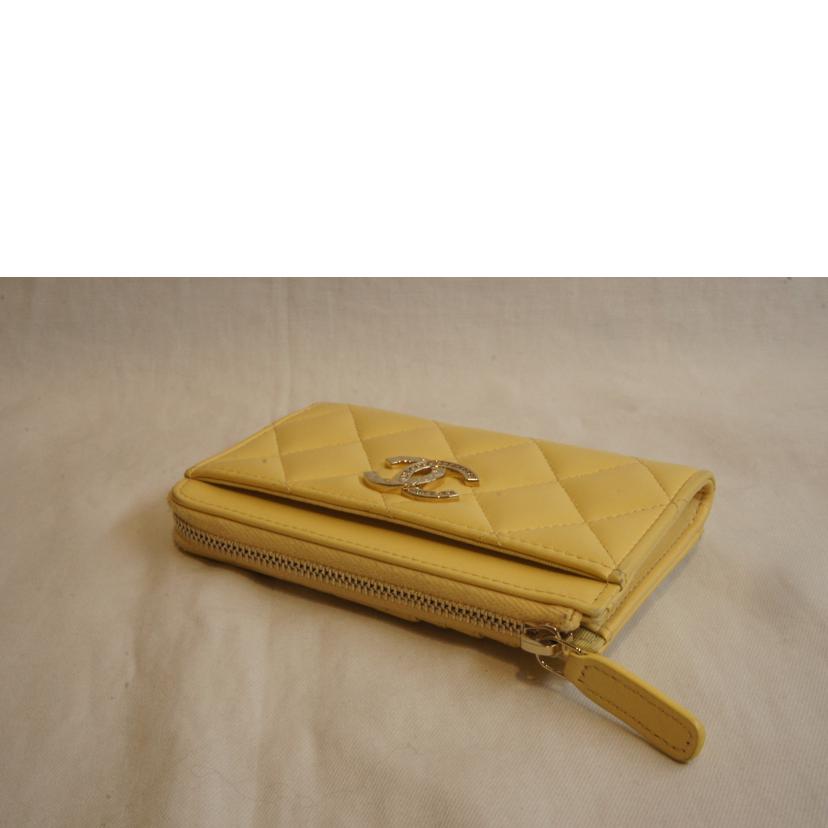 CHANEL シャネル/ラムスキンマトラッセ／ラインストーンココマーク／フラグメントケースイエロー/AP4344B//EE2*****/ABランク/92
