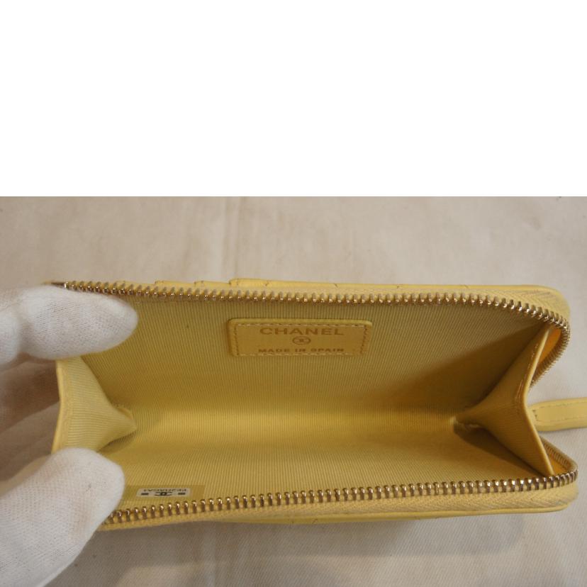 CHANEL シャネル/ラムスキンマトラッセ／ラインストーンココマーク／フラグメントケースイエロー/AP4344B//EE2*****/ABランク/92