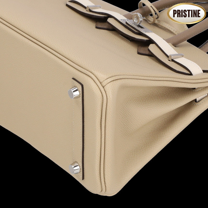 HERMES エルメス/バーキン25トリコロール／エプソン／トレンチ．クレ．エトゥープ／SV金具//K/SAランク/92