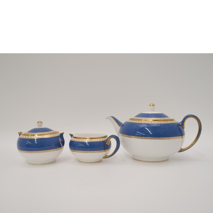 WEDGWOOD ウエッジウッド/ティーポット3点セット/ﾕｰﾗﾝﾀﾞﾊﾟｳﾀﾞｰﾌﾞﾙｰ//Aランク/69