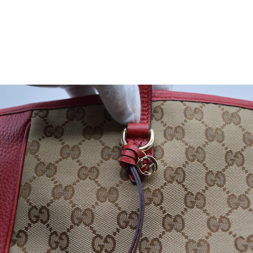 GUCCI グッチ/GGキャンバスブリーラインレザートート／レッド/449242//495***/SAランク/89