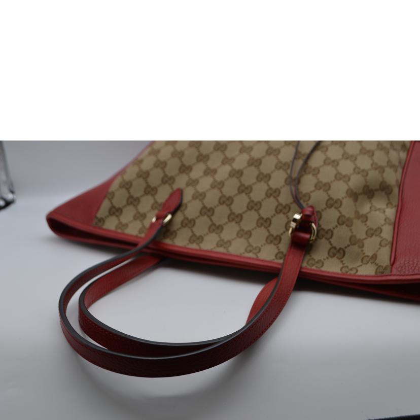 GUCCI グッチ/GGキャンバスブリーラインレザートート／レッド/449242//495***/SAランク/89