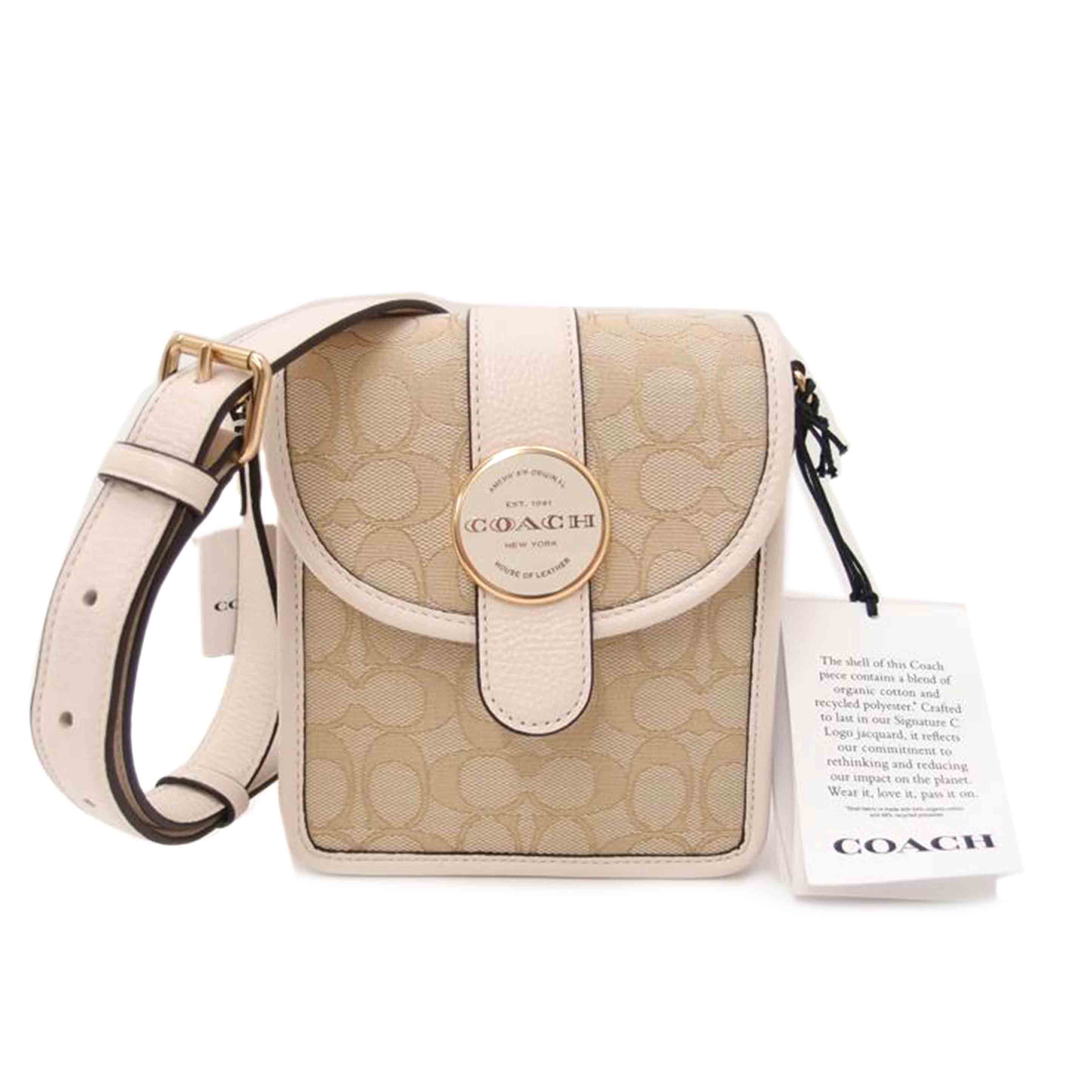 COACH コーチ/ノースサウスロニーシグネチャーショルダー／ホワイト/C8321//H22**/Sランク/69