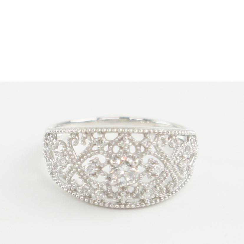 K18WGダイヤリング0．30＃16//ABランク/64