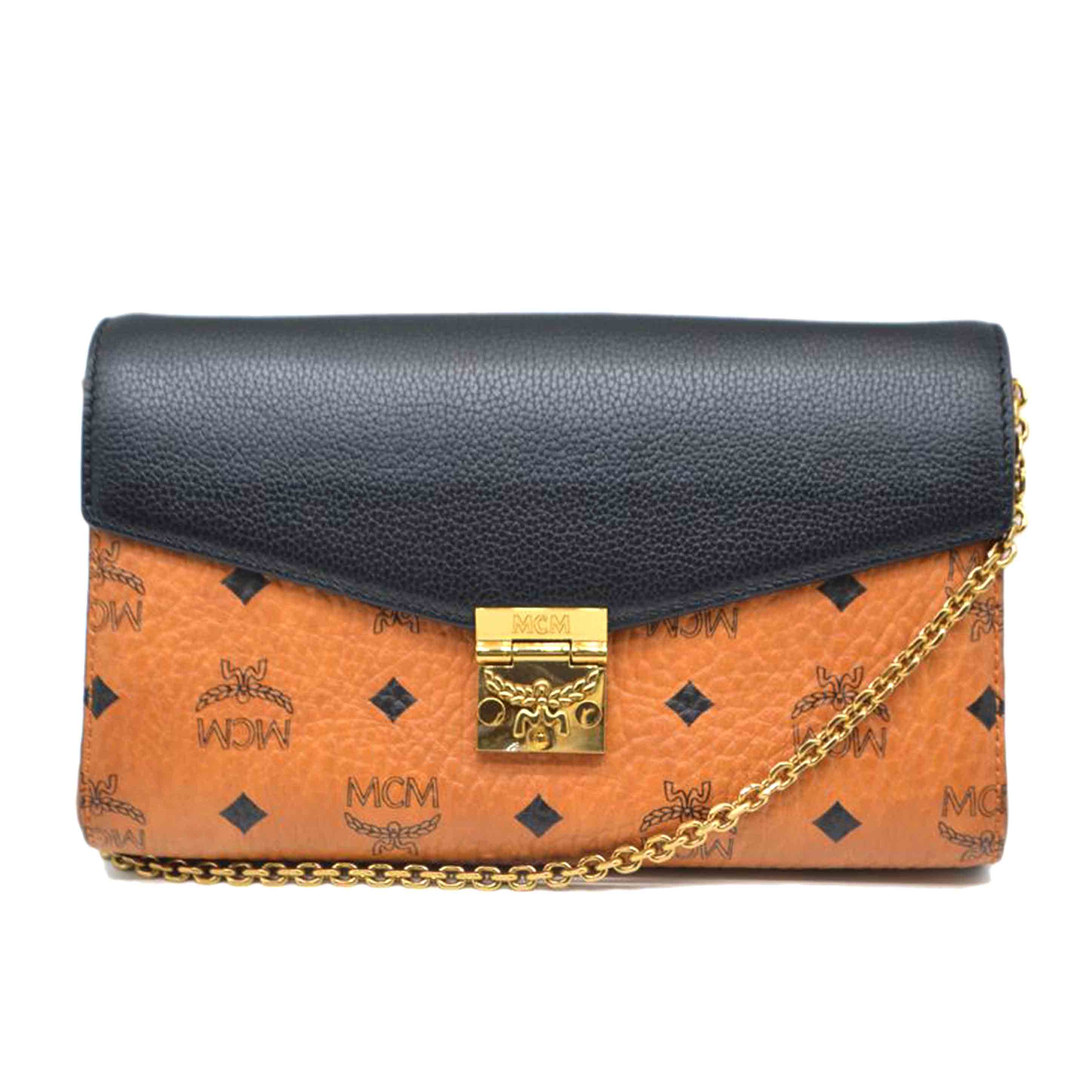 MCM エムシーエム/ヴィセトスロゴグラムチェーンショルダー／コニャック/MYZ8AME22BK001//043**/Sランク/89