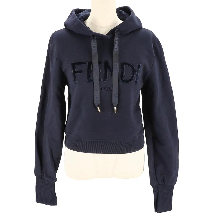 FENDI フェンディ/ベロアロゴパーカーネイビー//Aランク/92