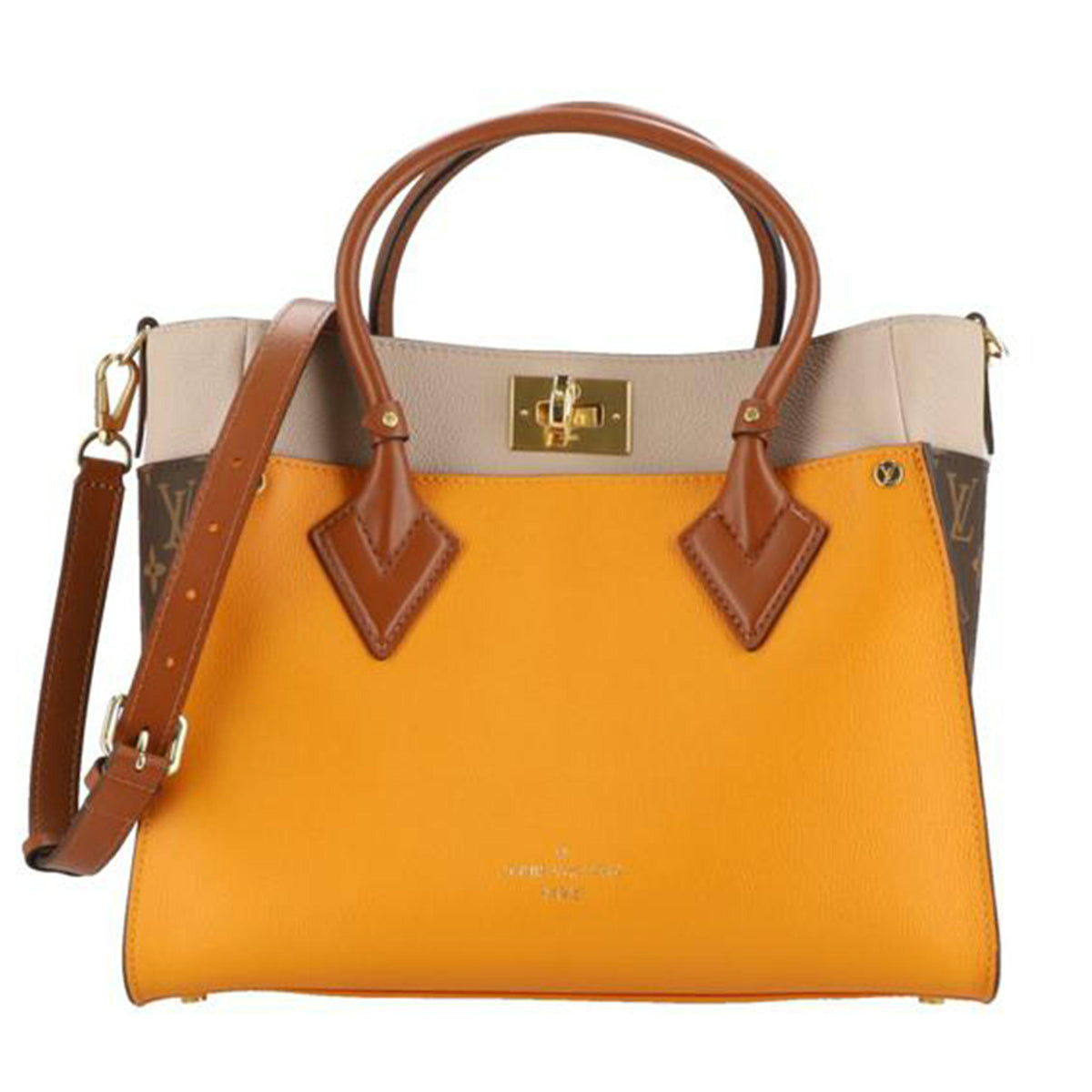 LOUIS VUITTON ルイ・ヴィトン/オンマイサイドMM/ベージュ×サフラン/M56077 //AH0***/SAランク/40