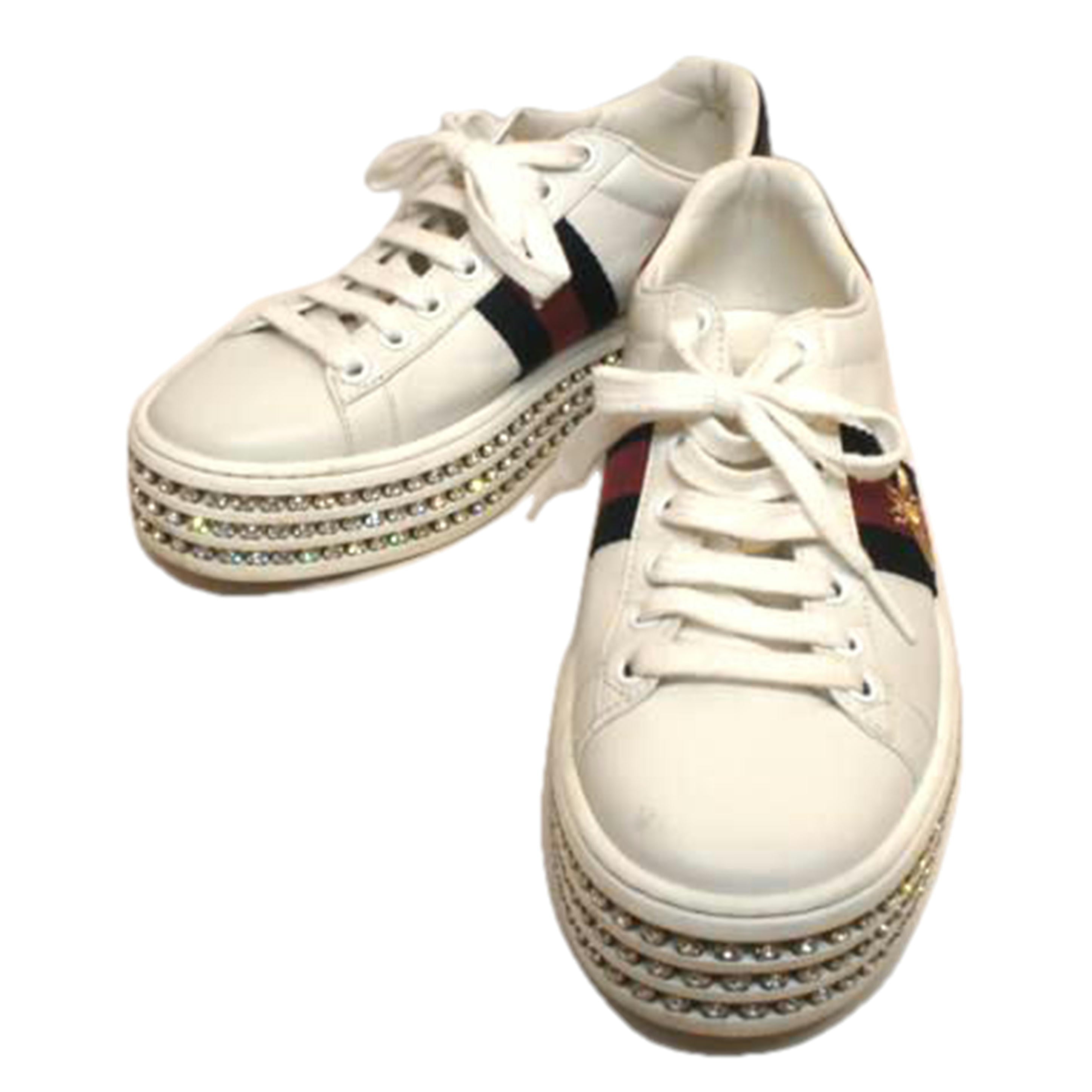 GUCCI グッチ/ビジュースニーカーシェリービーホワイト/505995//ABランク/92