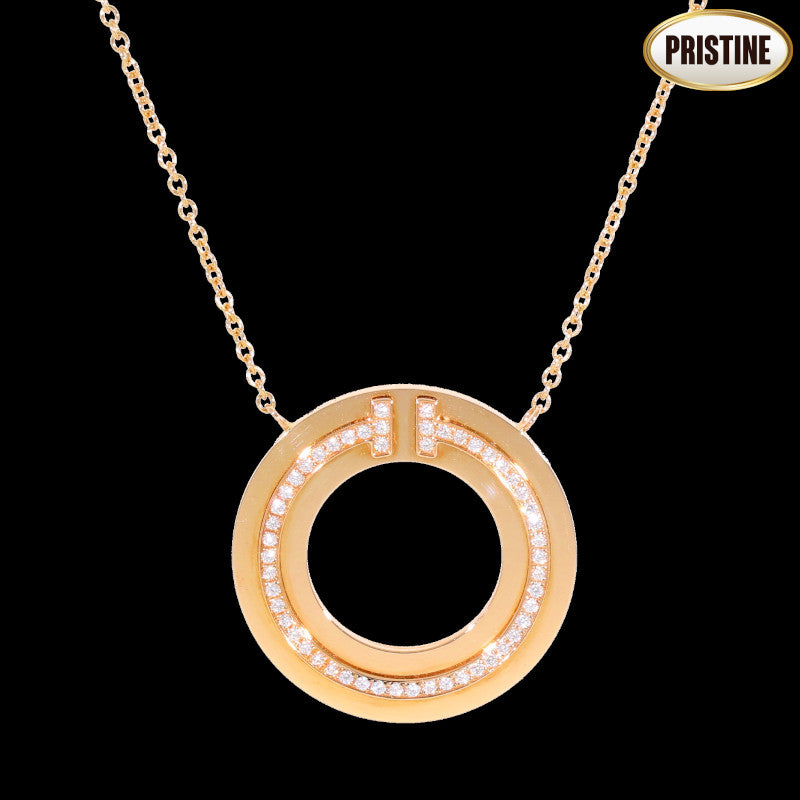 TIFFANY＆Co． ティファニー/AU750RG　Tサークルダイヤネックレス//Aランク/24
