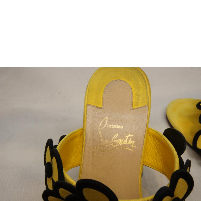 C．Louboutin ルブタン/フラワーモチーフスウェードサンダルイエロー//ABランク/92