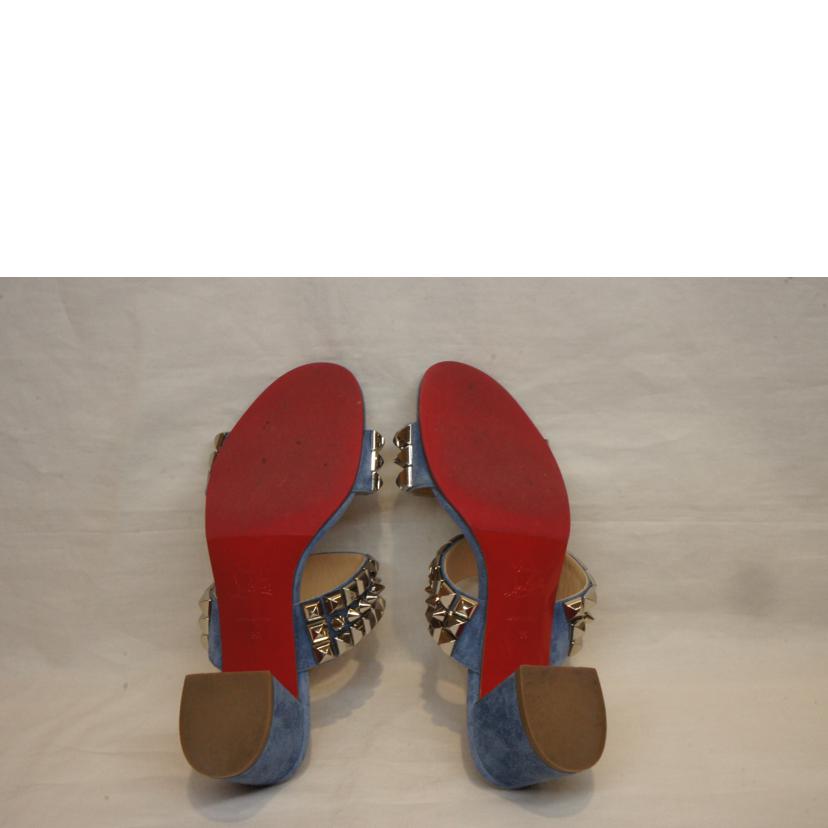 C．Louboutin ルブタン/スウェードスタッズサンダルブルー//ABランク/92