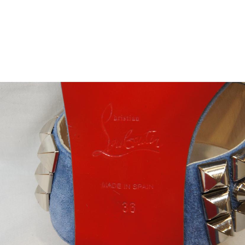 C．Louboutin ルブタン/スウェードスタッズサンダルブルー//ABランク/92