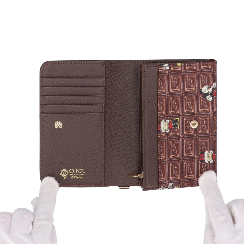 Q－POT． Q-POT./チョコレートミッキー＆ミニーコンパクトウォレット//Aランク/85