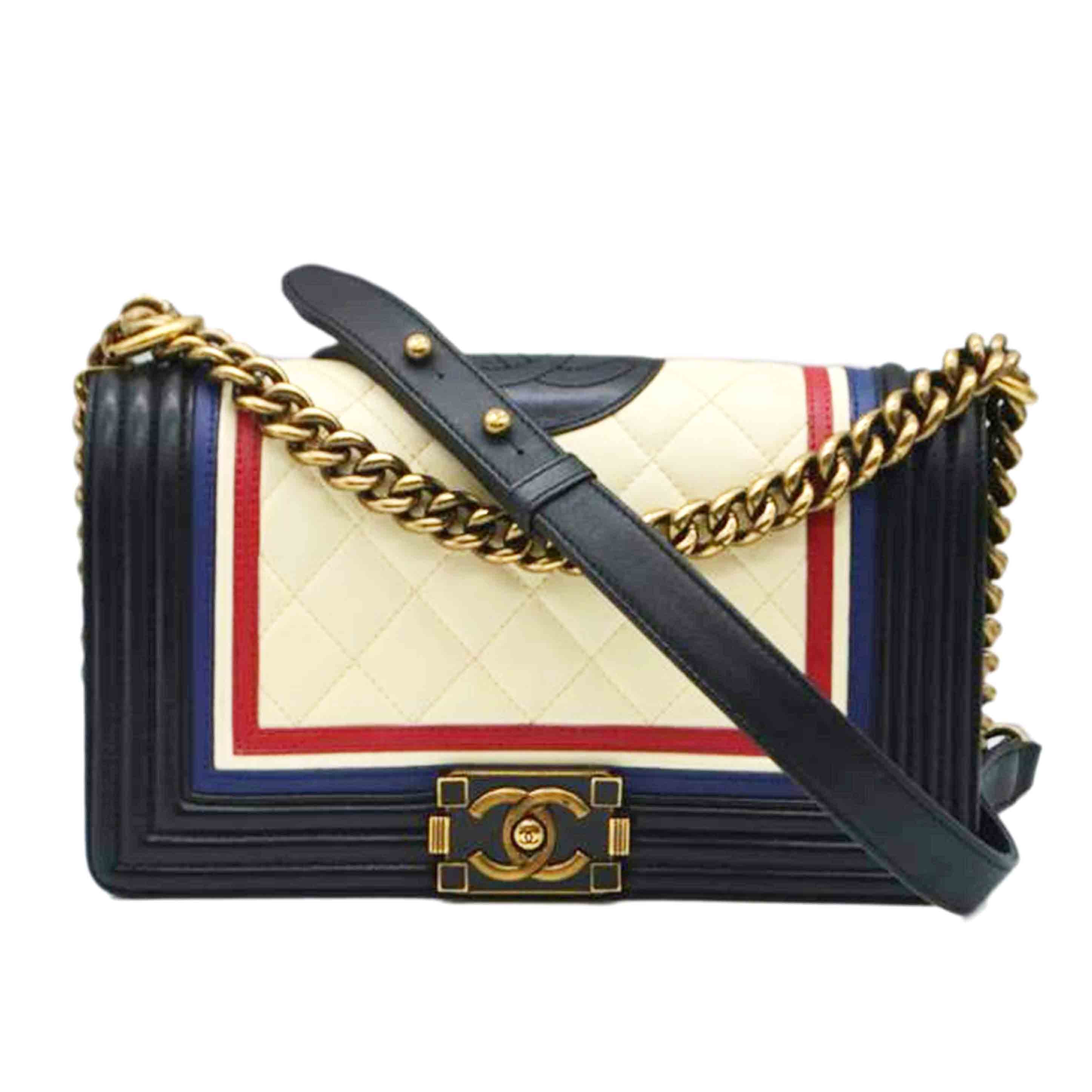 CHANEL シャネル/ボーイシャネルラムスキンチェーンショルダー／バイカラー/A67086//219*****/Aランク/89