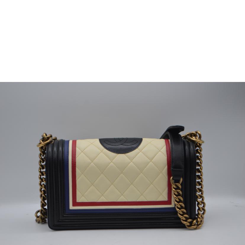 CHANEL シャネル/ボーイシャネルラムスキンチェーンショルダー／バイカラー/A67086//219*****/Aランク/89