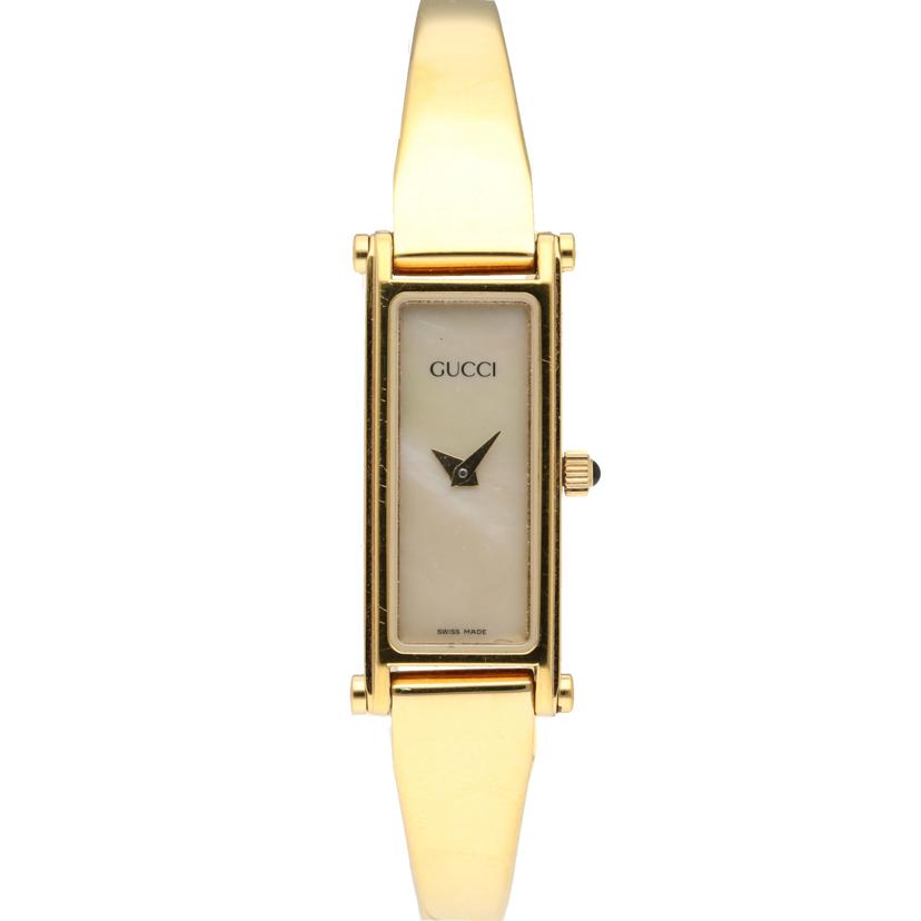 GUCCI グッチ/スクエアバングルウォッチ・シェル×ゴールド／クオーツ/1500L//044****/ABランク/20