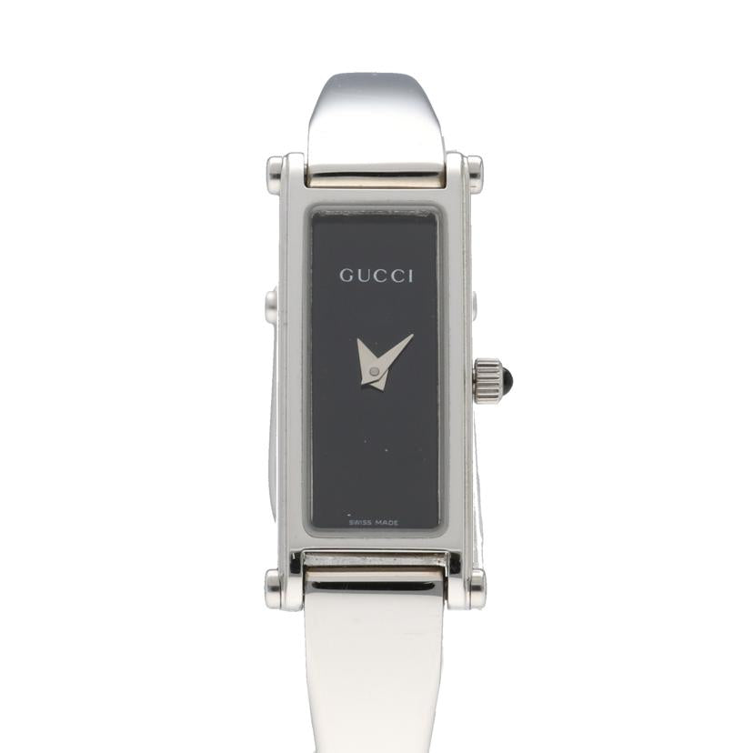 GUCCI グッチ/スクエアバングルウォッチ・ブラック×シルバー／クオーツ/1500L//049****/Aランク/09