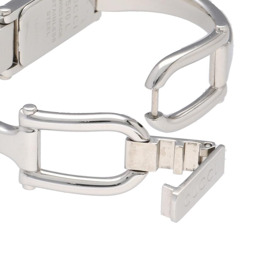 GUCCI グッチ/スクエアバングルウォッチ・ブラック×シルバー／クオーツ/1500L//049****/Aランク/09