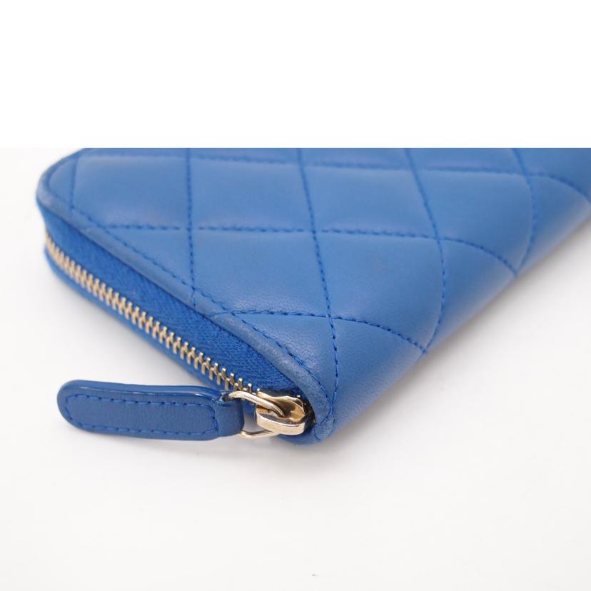 CHANEL シャネル/マトラッセミディアムジップウォレット／ブルー//216*****/Aランク/69