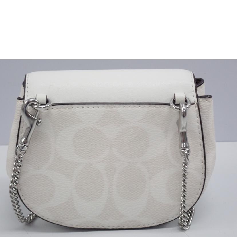 COACH/チェーンミニショルダーバッグ／シグネチャー／白/CK439//Aランク/62