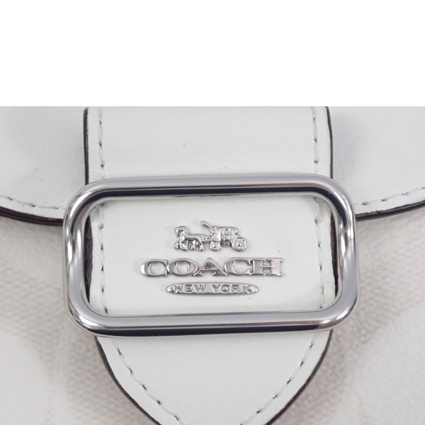 COACH/チェーンミニショルダーバッグ／シグネチャー／白/CK439//Aランク/62